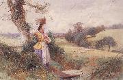 Myles Birket Foster,RWS The Milkmaid oil